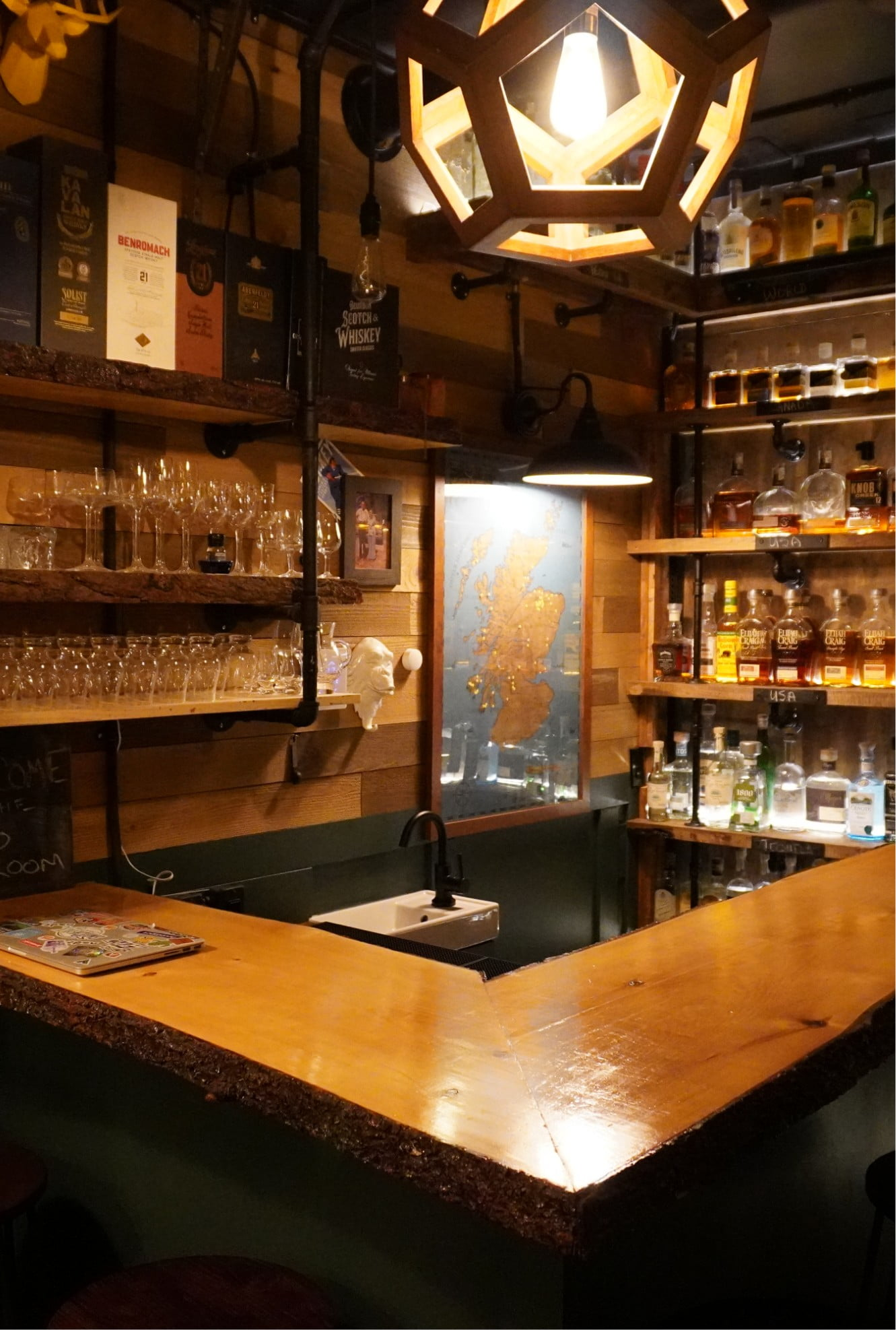 A picture of the repo room, looking at the glassware shelves